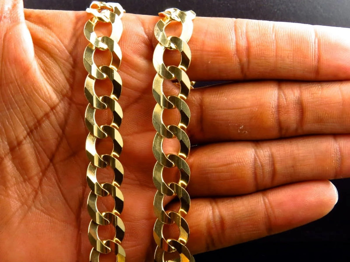 10K Yellow Gold Cuban Chain 11.5 MM 20-30" I76506