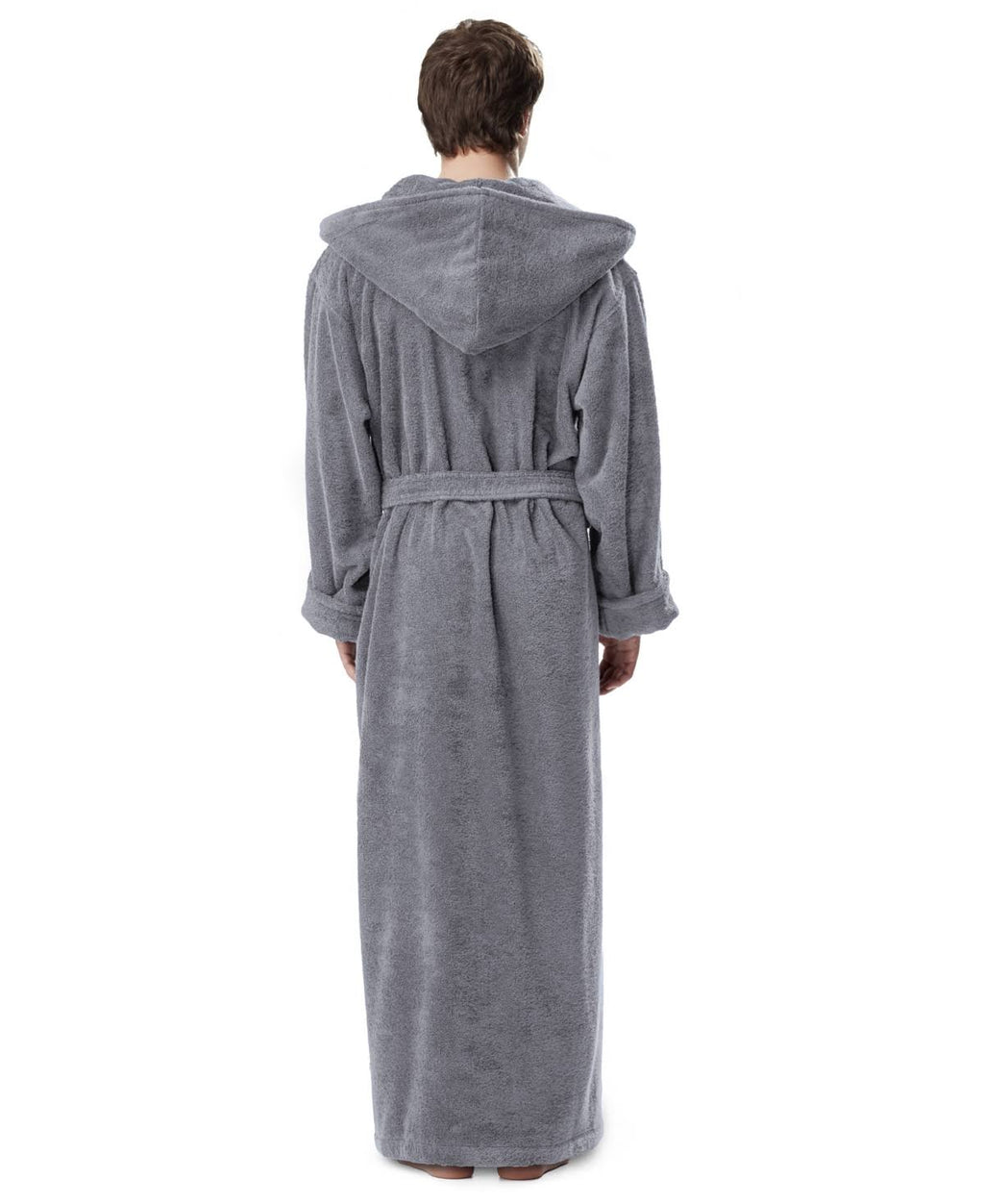 White Medium Hooded Turkish Cotton Bathrobe M7170