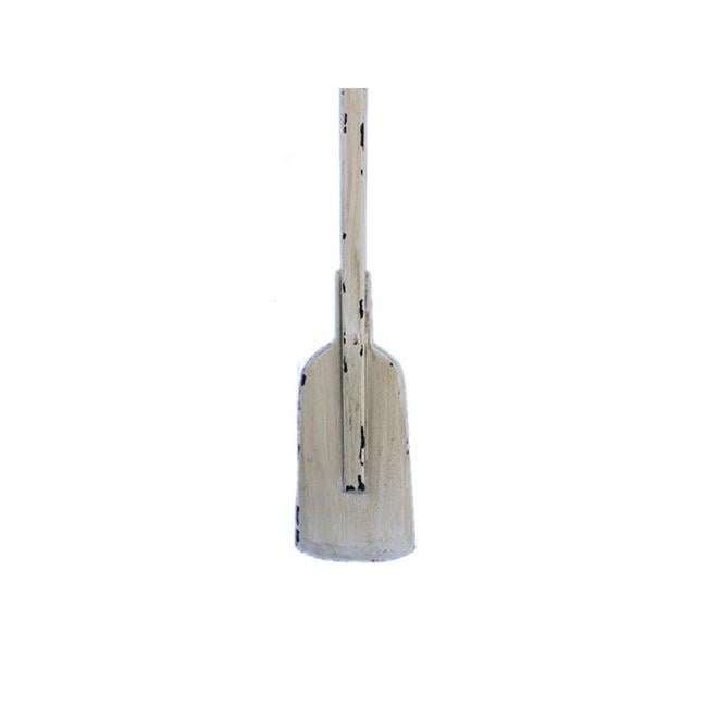 50 in. Wooden Rustic Whitewashed Decorative Rowing Boat Oar with Hooks N86765