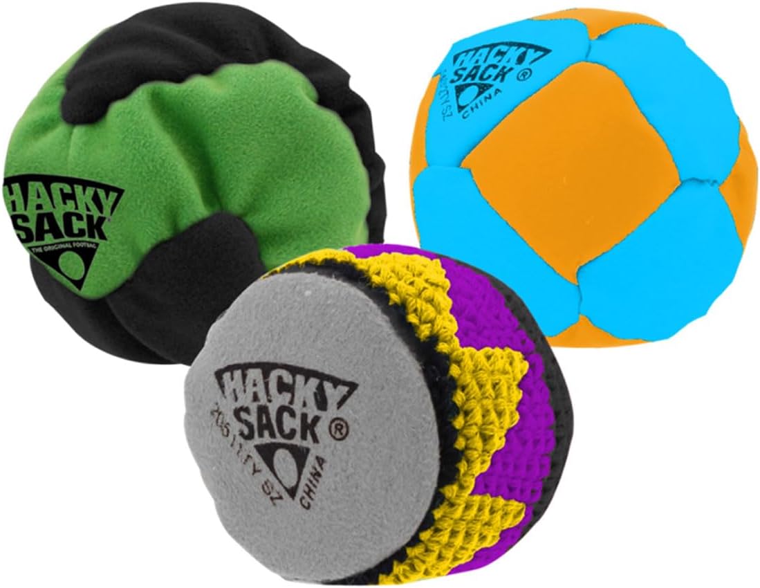 3 PACK Hand Stitched 3 Panel Footbag W4078