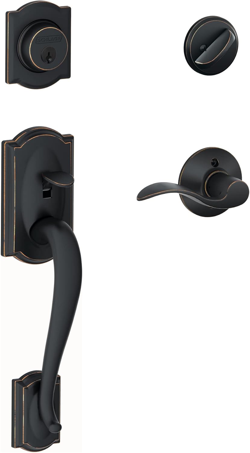 Aged Bronze Front Entry Handleset with Deadbolt Q214562