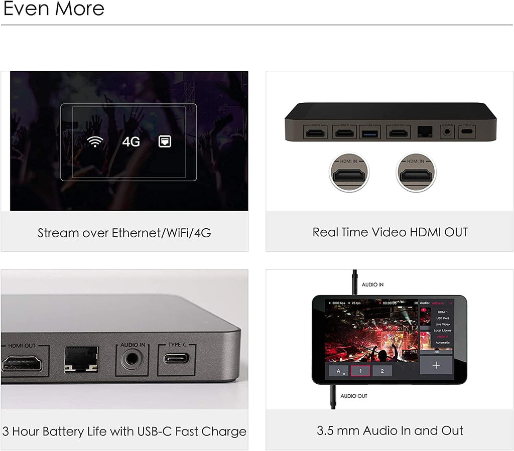 Portable Multi-Camera Live Streaming Device with 128GB Memory Card D210