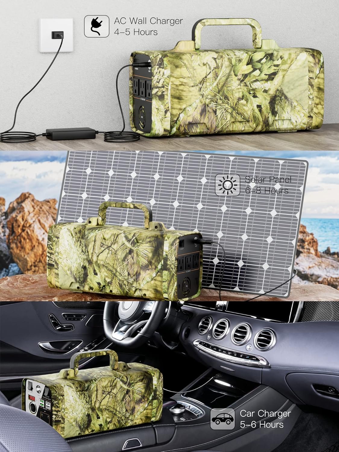 Portable Power Station 500W, 288Wh Solar Generator with AC Outlets G5501
