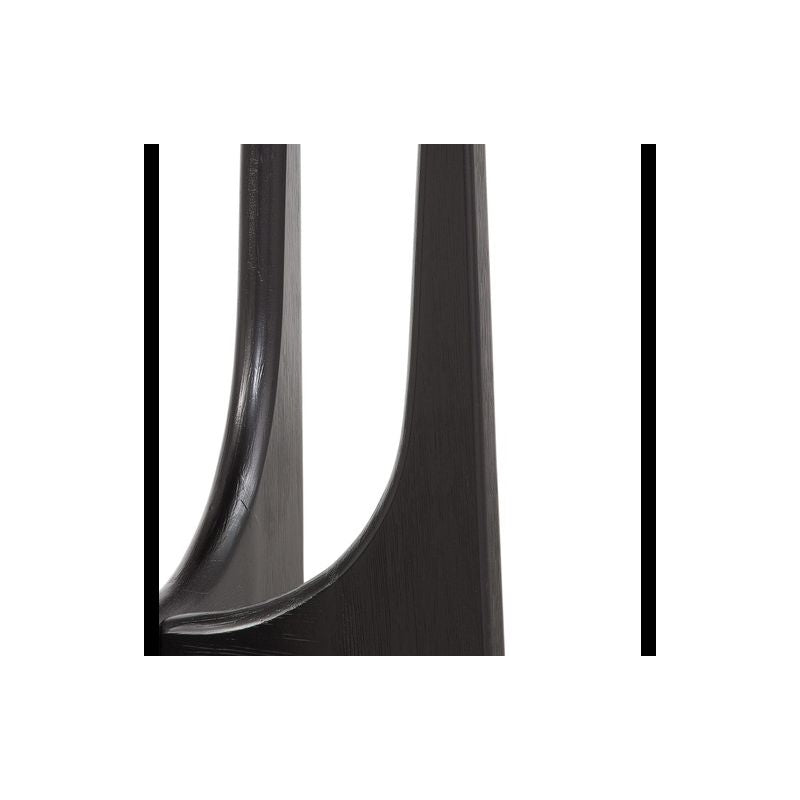 Black Wood Round End Table Y250327