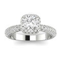 10k White Gold Diamond Halo Engagement Ring H19599