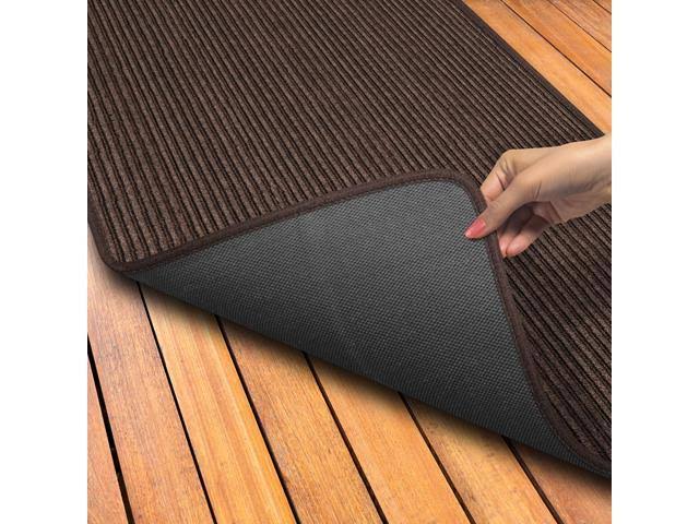 Double-Ribbed Carpet Runner with Skid-Resistant Rubber Backing - Bittersweet Brown - 4' x 50' Q233203