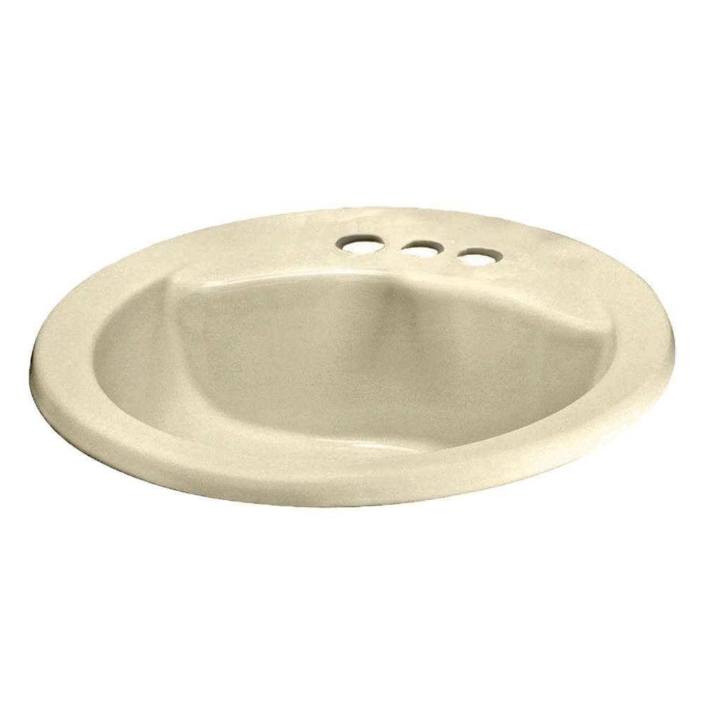 Bone Round Drop-In Bathroom Sink P363