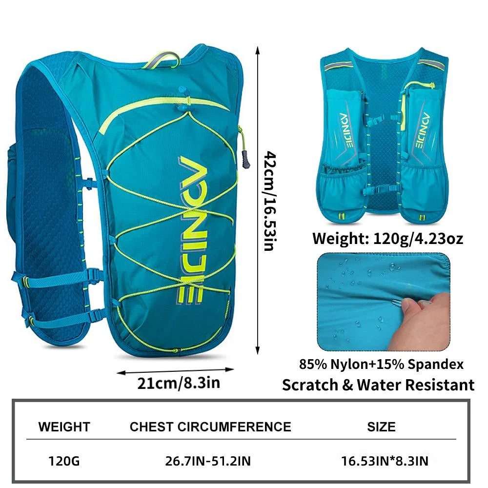 5L Lightweight Hydration Pack Running Vest Adjustable Buckle (Gray) V2998