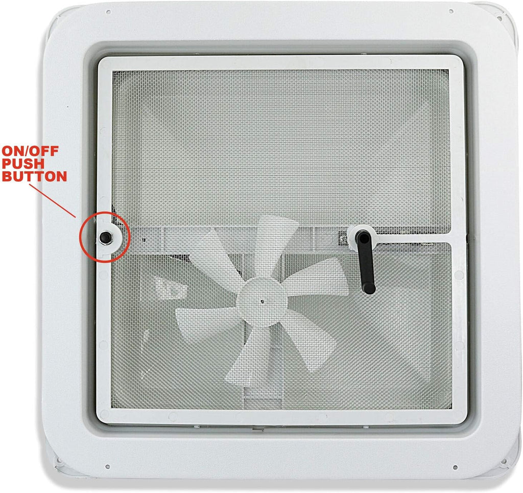 White 12V RV Roof Vent Fan with 6 Blades T628811