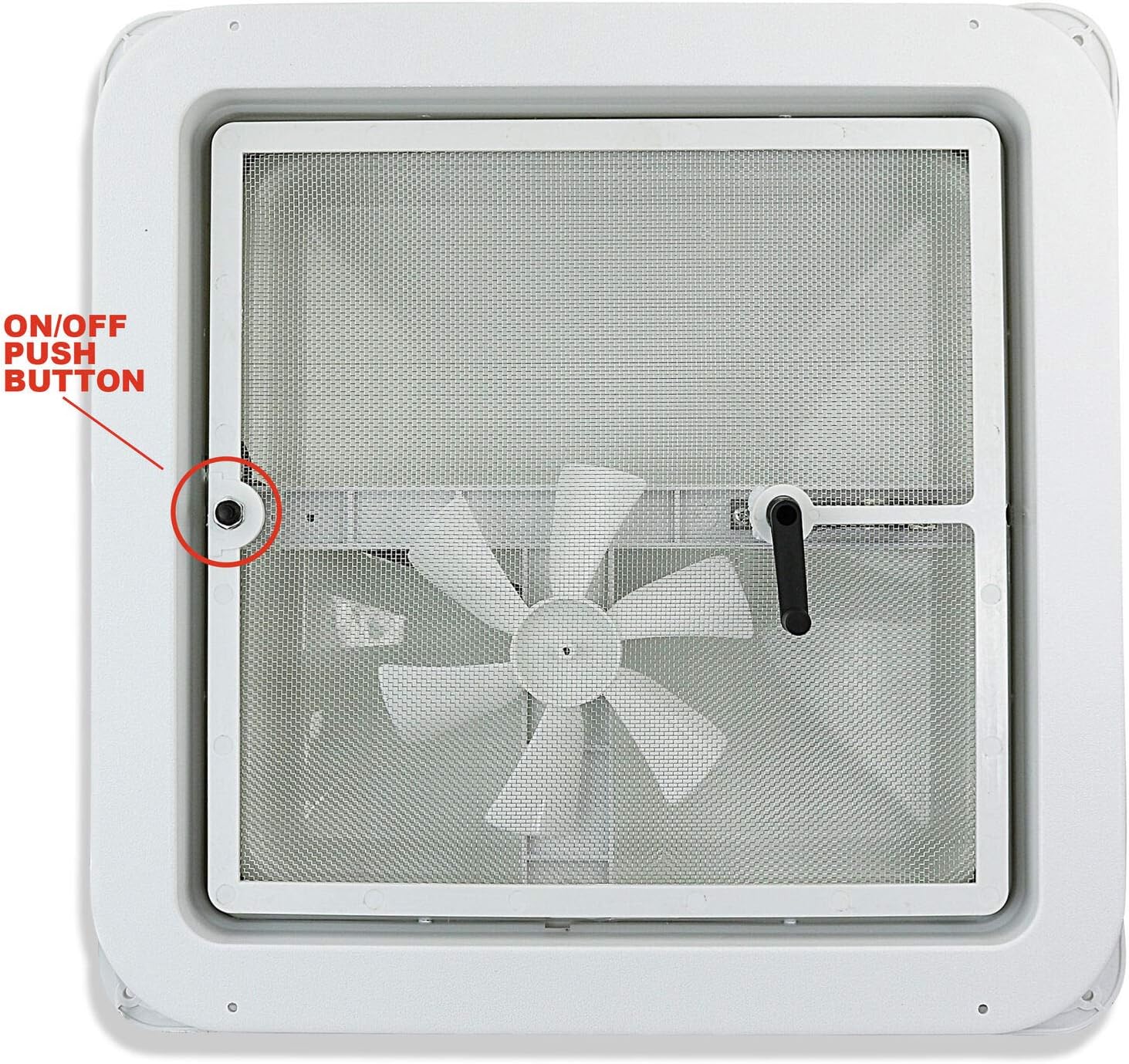 White 12V RV Roof Vent Fan with 6 Blades T628811