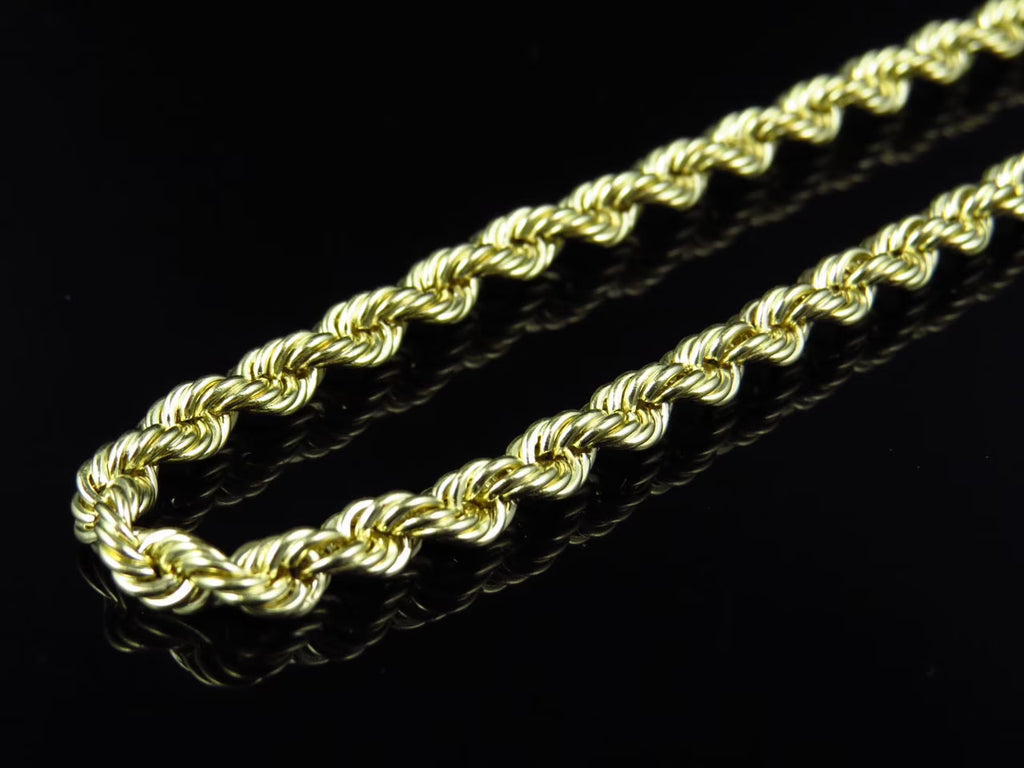 1/20th 10K Yellow Gold Hollow Rope Chain F80778