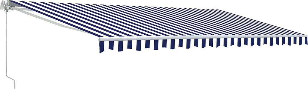 Red/White Stripe Retractable Motorized Patio Awning, 20' x 10' M140