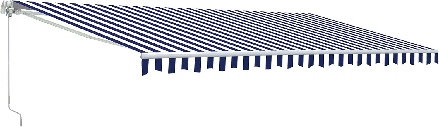 Red/White Stripe Retractable Motorized Patio Awning, 20' x 10' M140