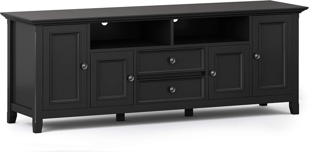 72 inch Solid Wood TV Media Stand with Storage Shelves and Cabinets Q466420