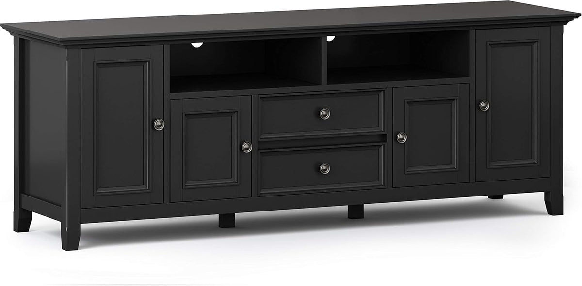 72 inch Solid Wood TV Media Stand with Storage Shelves and Cabinets Q466420