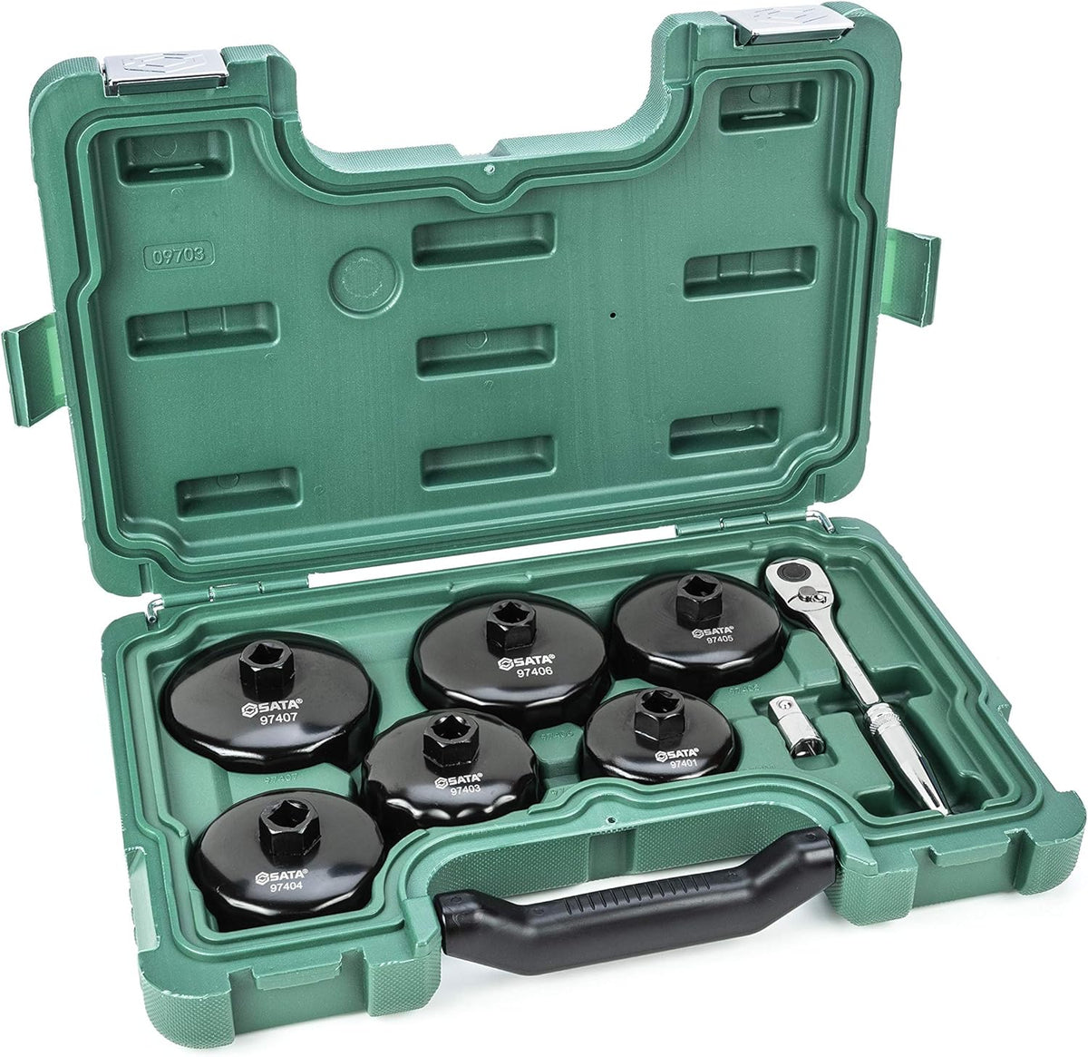 8-Piece End Cap Oil Filter Wrench with 72T Ratchet, Pack of 2 B715865