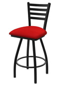 Swivel Bar Stool with Black Wrinkle Finish and Red Seat K716189
