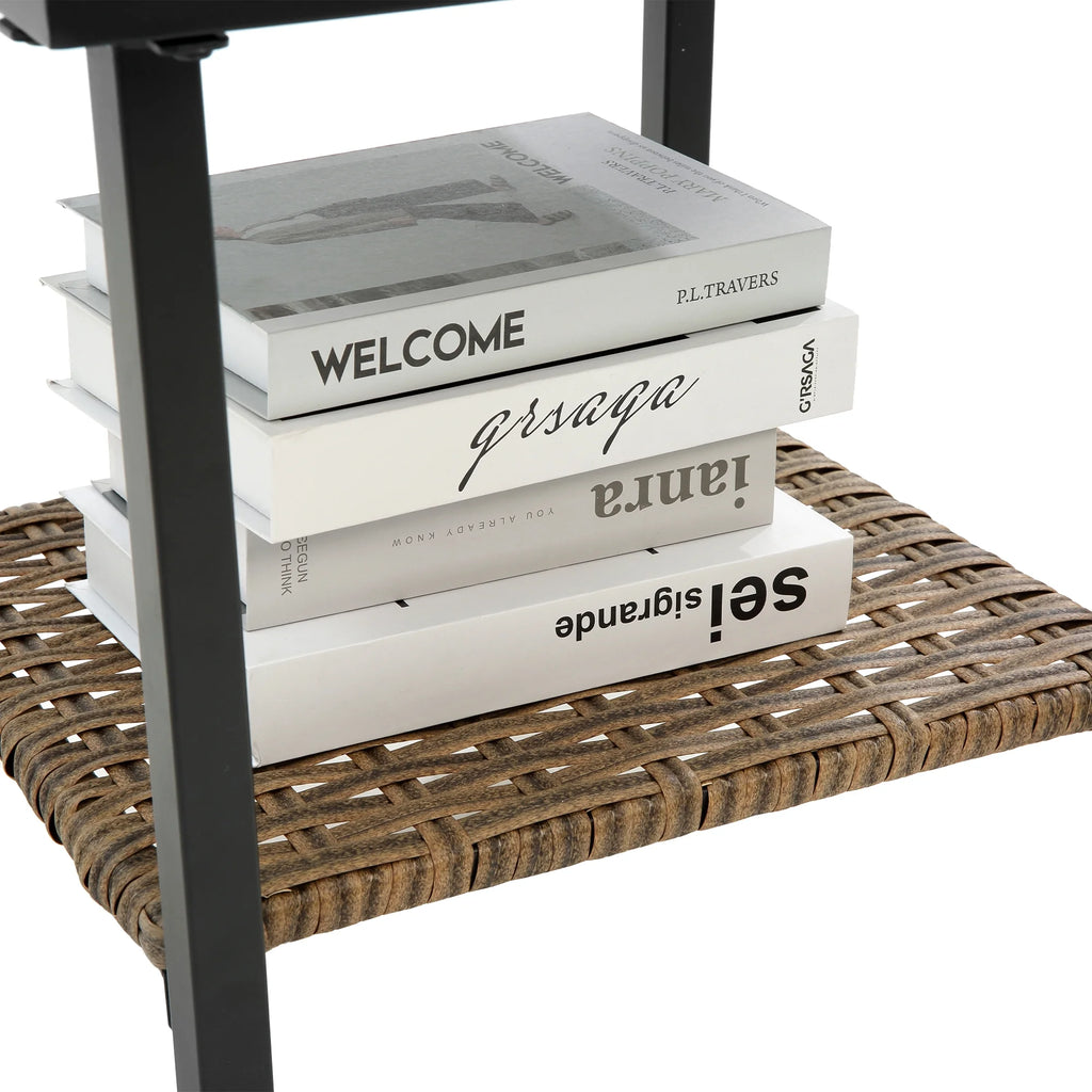 Grey Rattan Rocking Chair Set of 3 S876