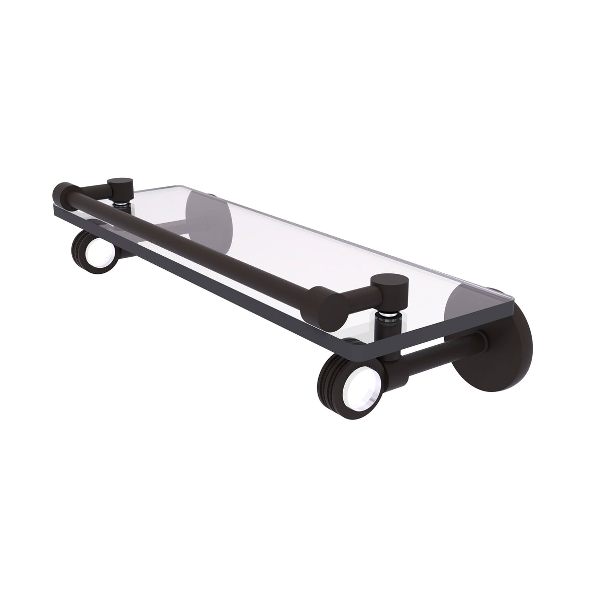 Oil Rubbed Bronze Glass Shelf with Dotted Accents I83361