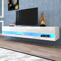 Wall Mounted Floating TV Stand with LEDs Storage Cabinet TV Entertainment Center O2517