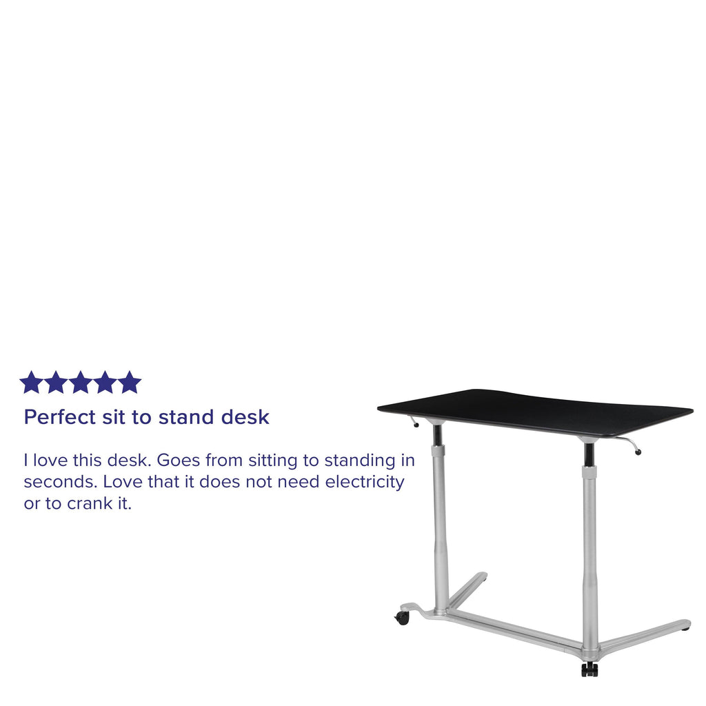 Black Sit-Stand Computer Desk I259