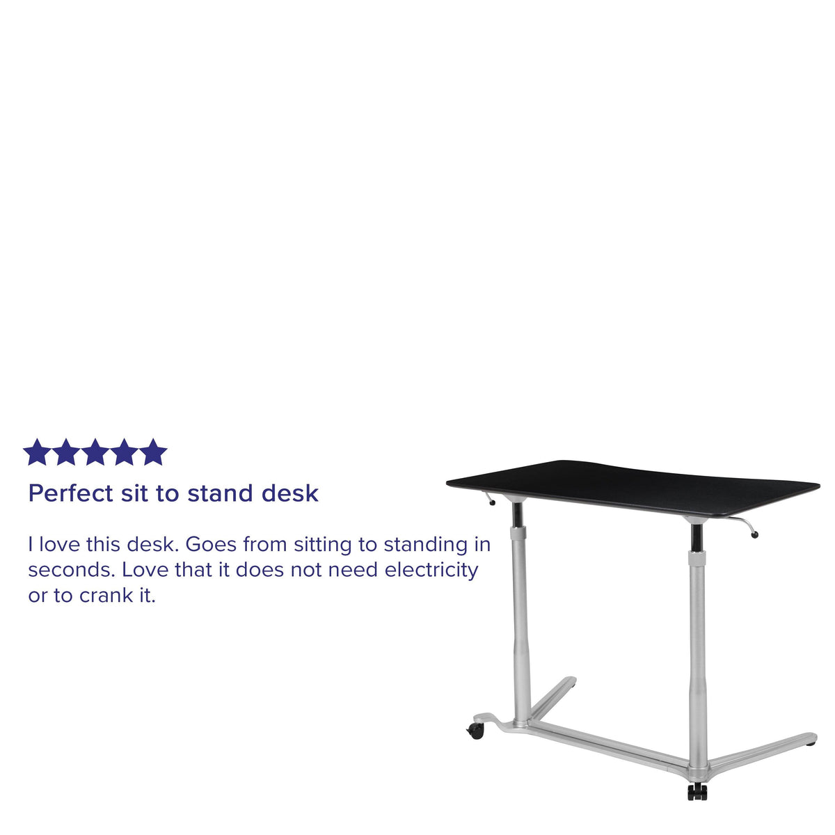 Black Sit-Stand Computer Desk I259