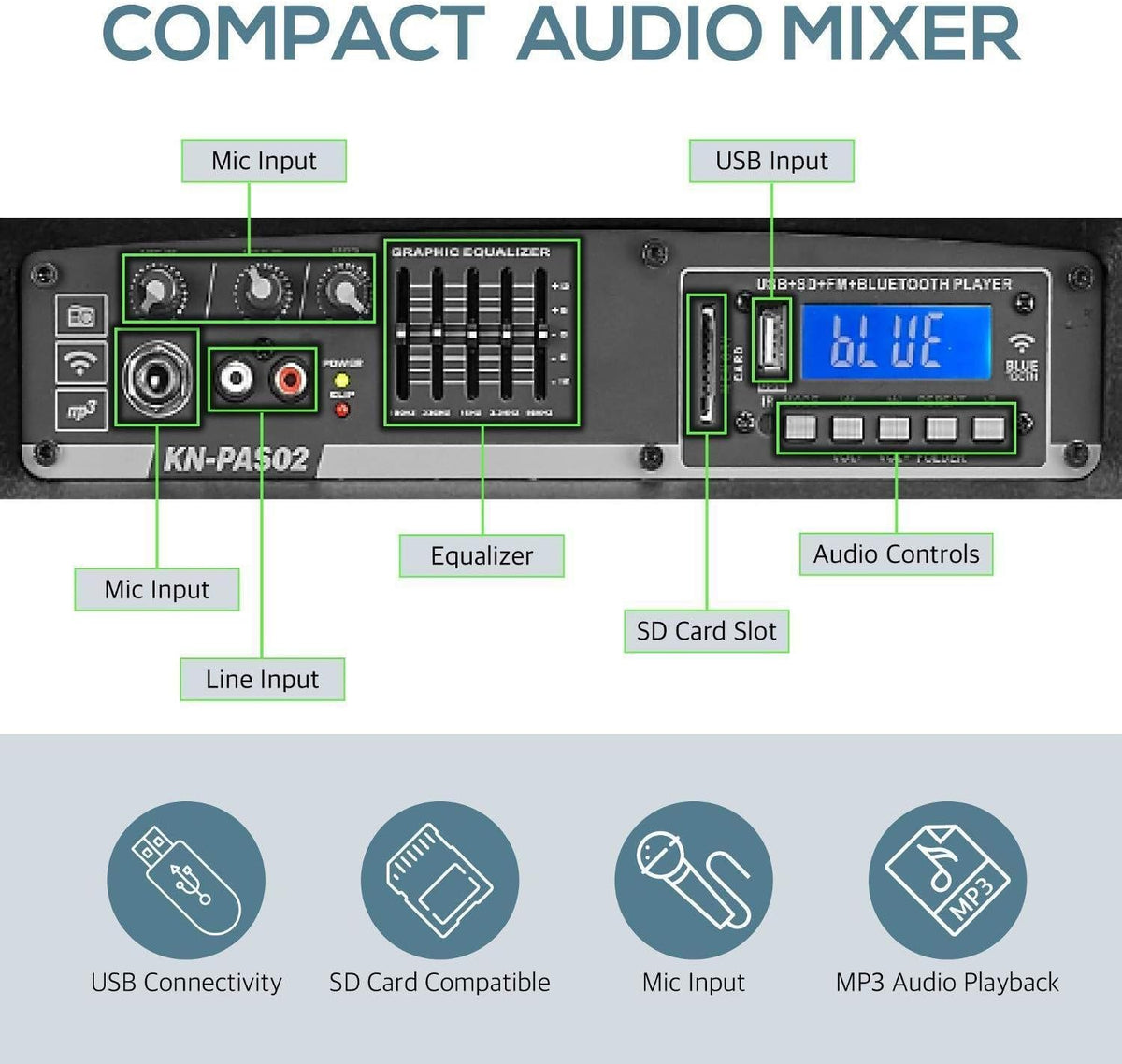 8 Piece Portable PA System with Microphone and Bluetooth U55407