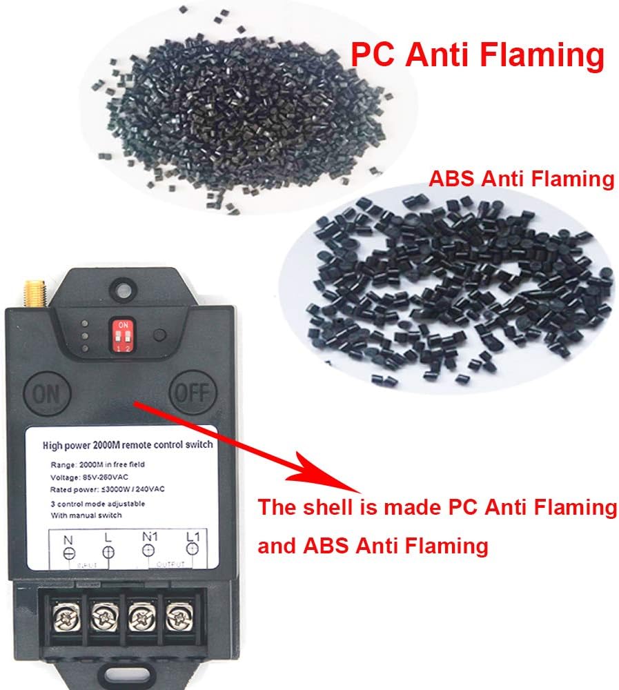 2000 Meters Wireless Remote Control Switch AC 110V 220V Relay Transmitter Pack of 2 K418931