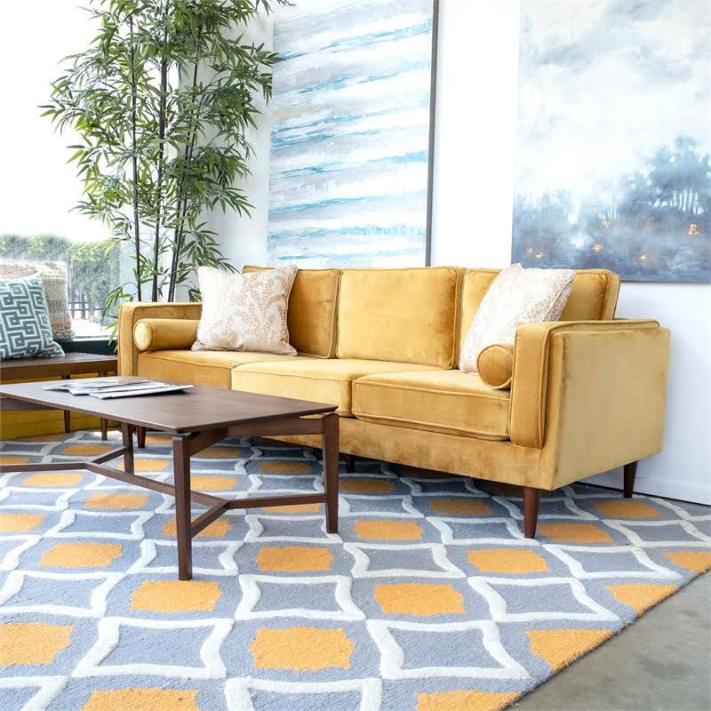 Gold Velvet Sofa I783