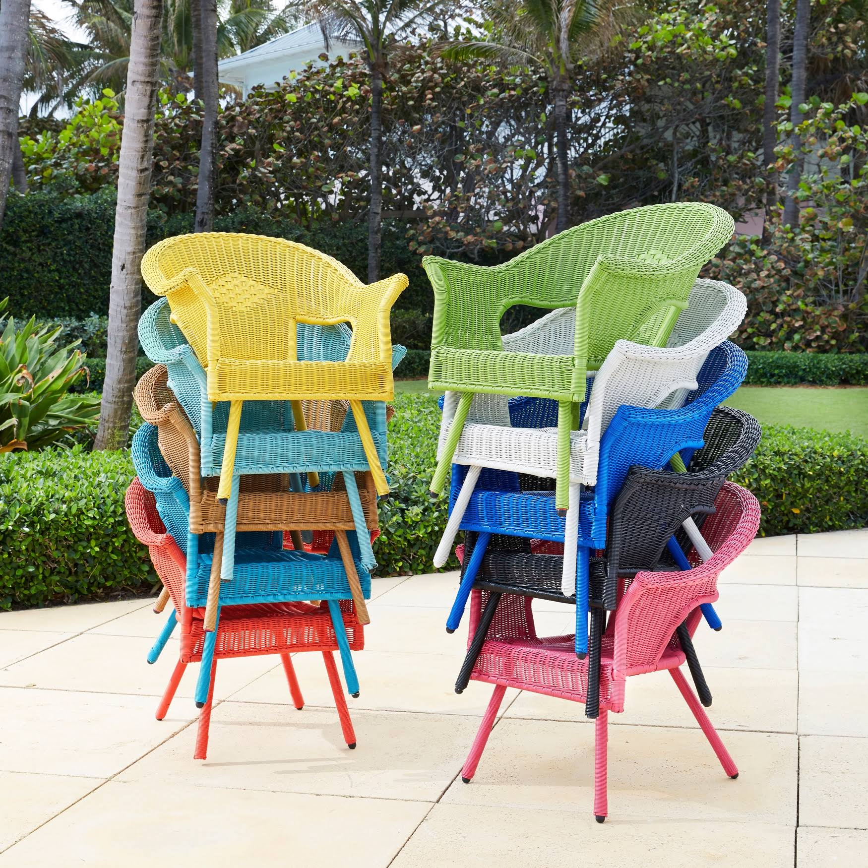 Coral All-Weather Wicker Stacking Chair E394831