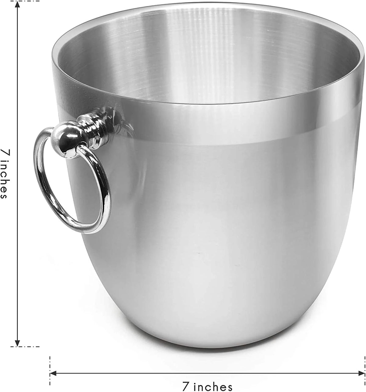 Black Double Walled Stainless Steel Insulated Ice Bucket with Nylon Holder R6773