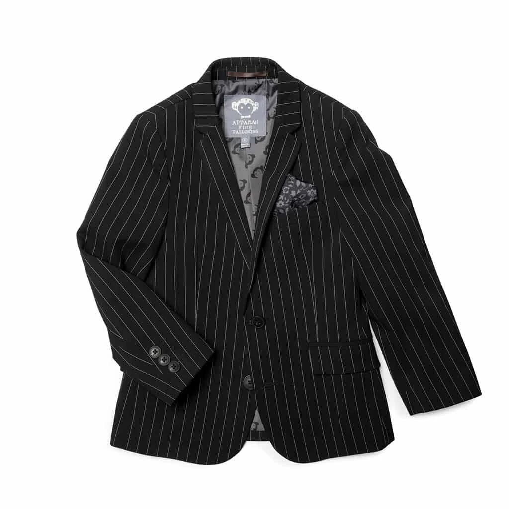 Black Pinstripe Two-Piece Mod Suit Q8414
