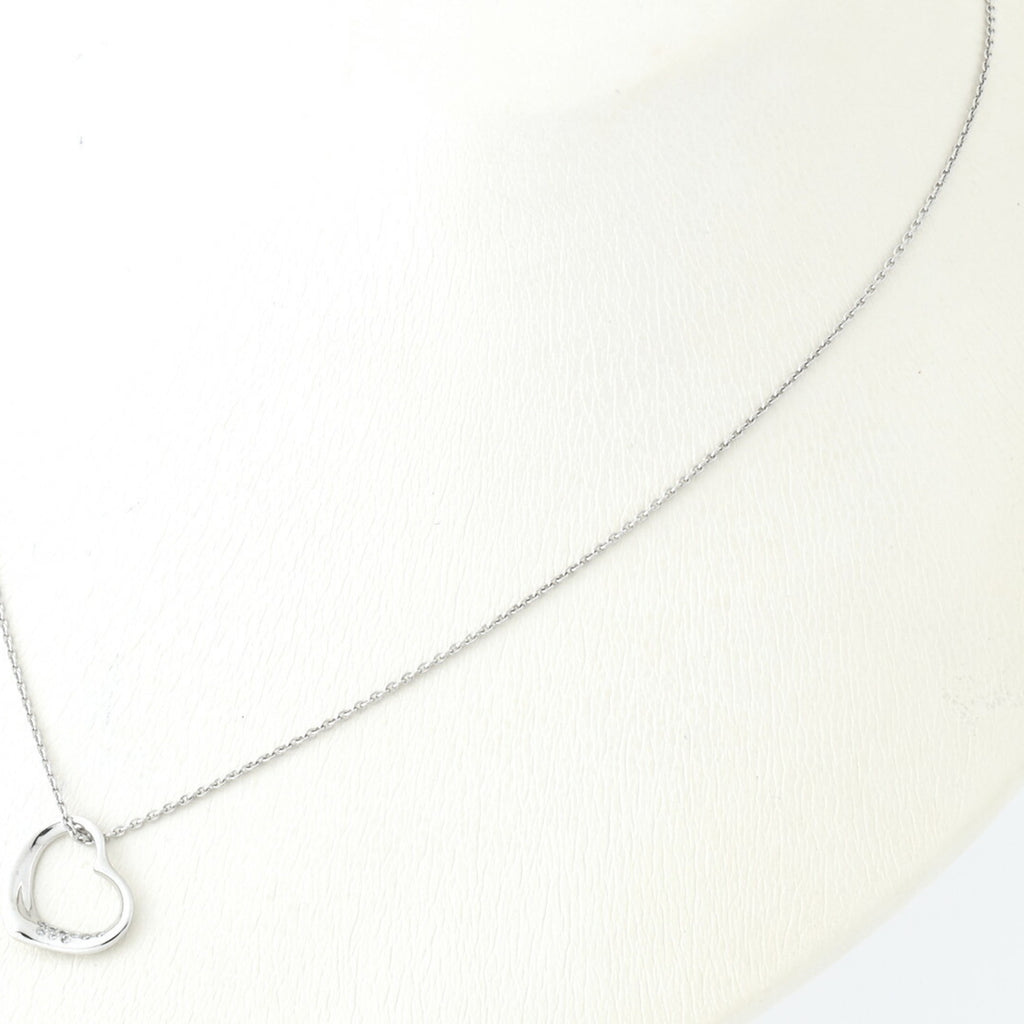 Tiffany pendant necklace open heart platinum diamond 41 cm W700