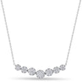 Diamond Curved Bar Necklace in 10K White Gold - 16" V89762