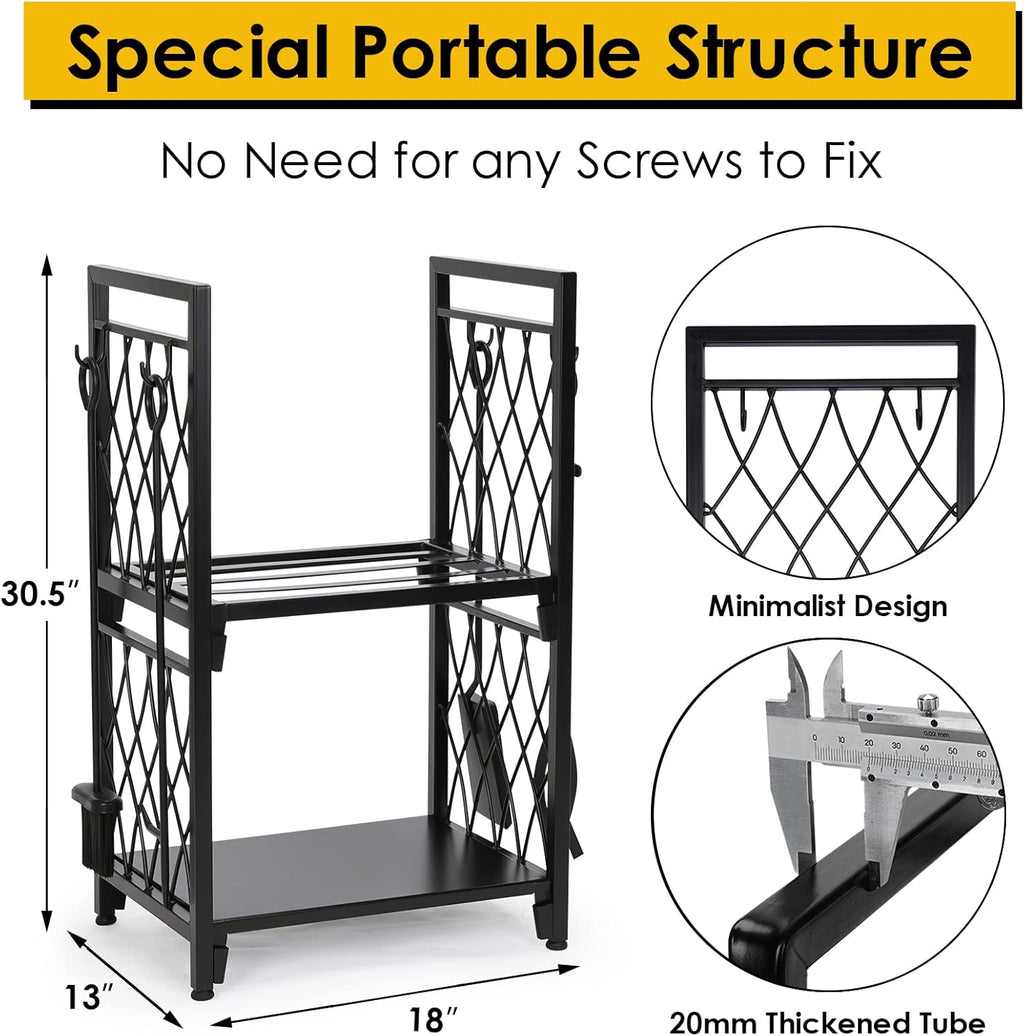 Modern Double layer Heavy Duty Steel Firewood Rack A813789