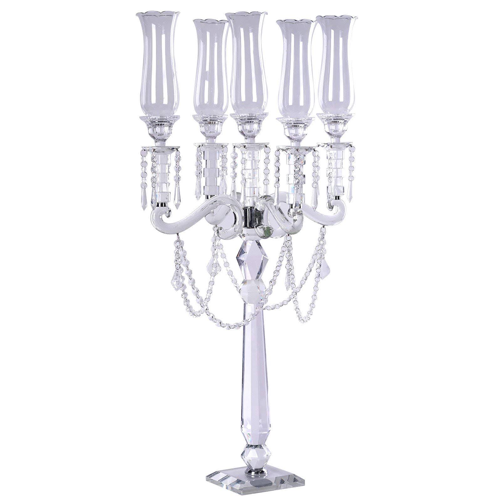 5 Arm Crystal Glass Candelabra A936