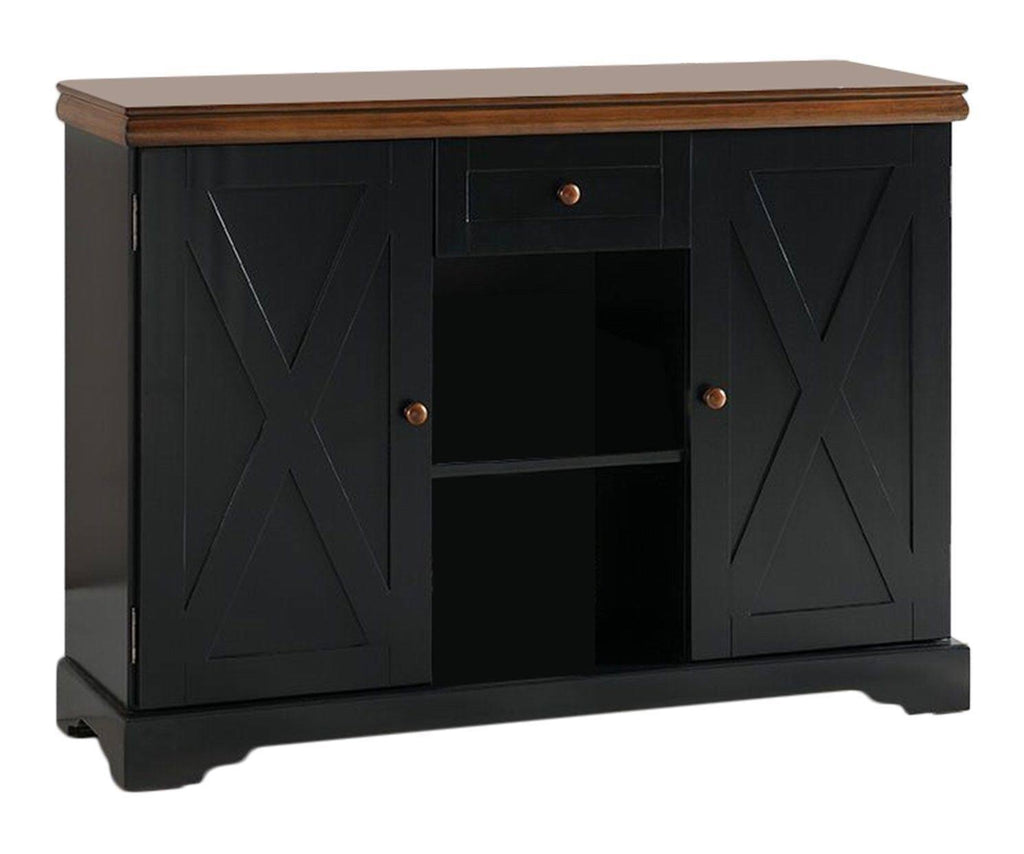 Black/Walnut Wood Buffet Cabinet Console Table Q366763