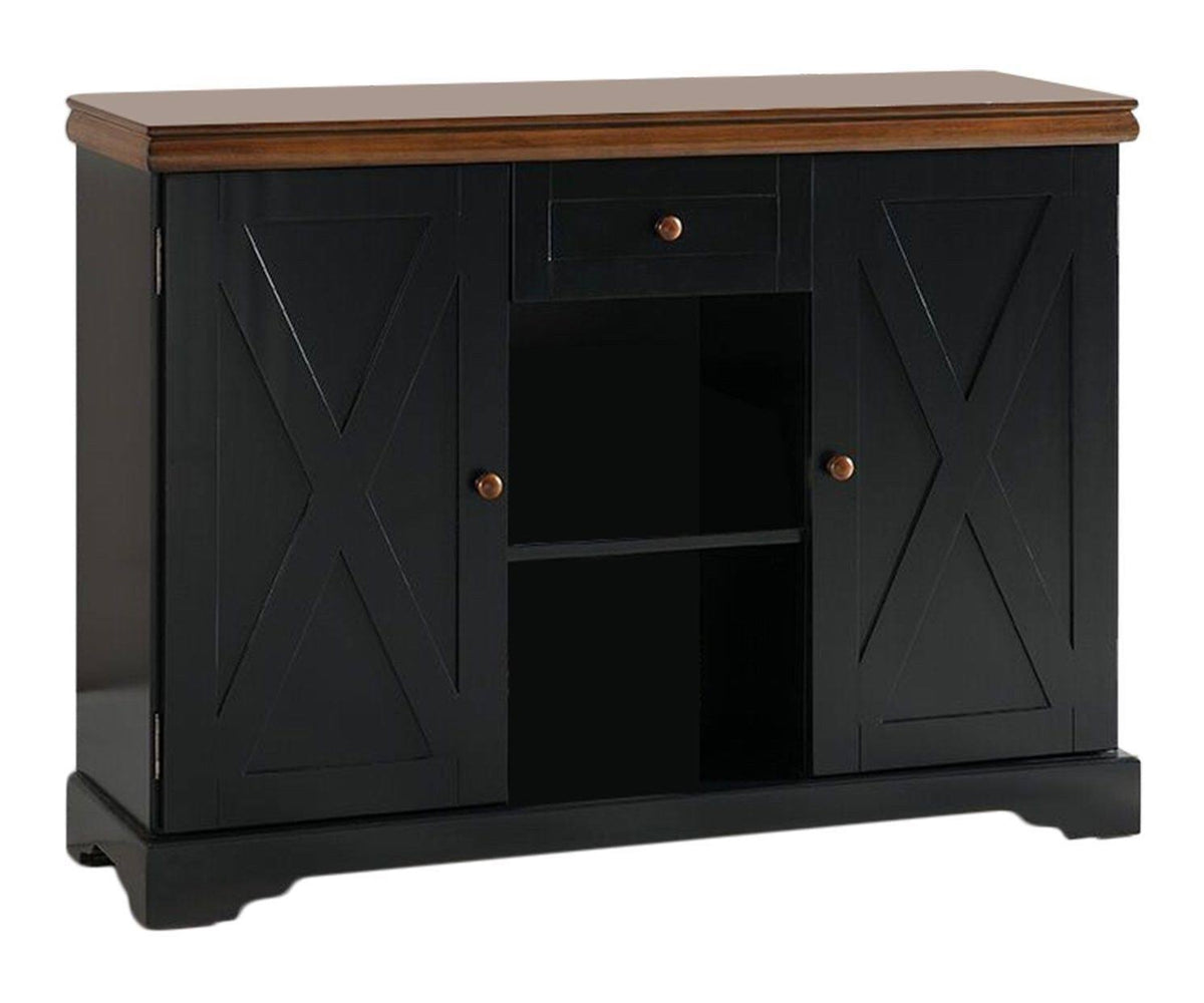 Black/Walnut Wood Buffet Cabinet Console Table Q366763