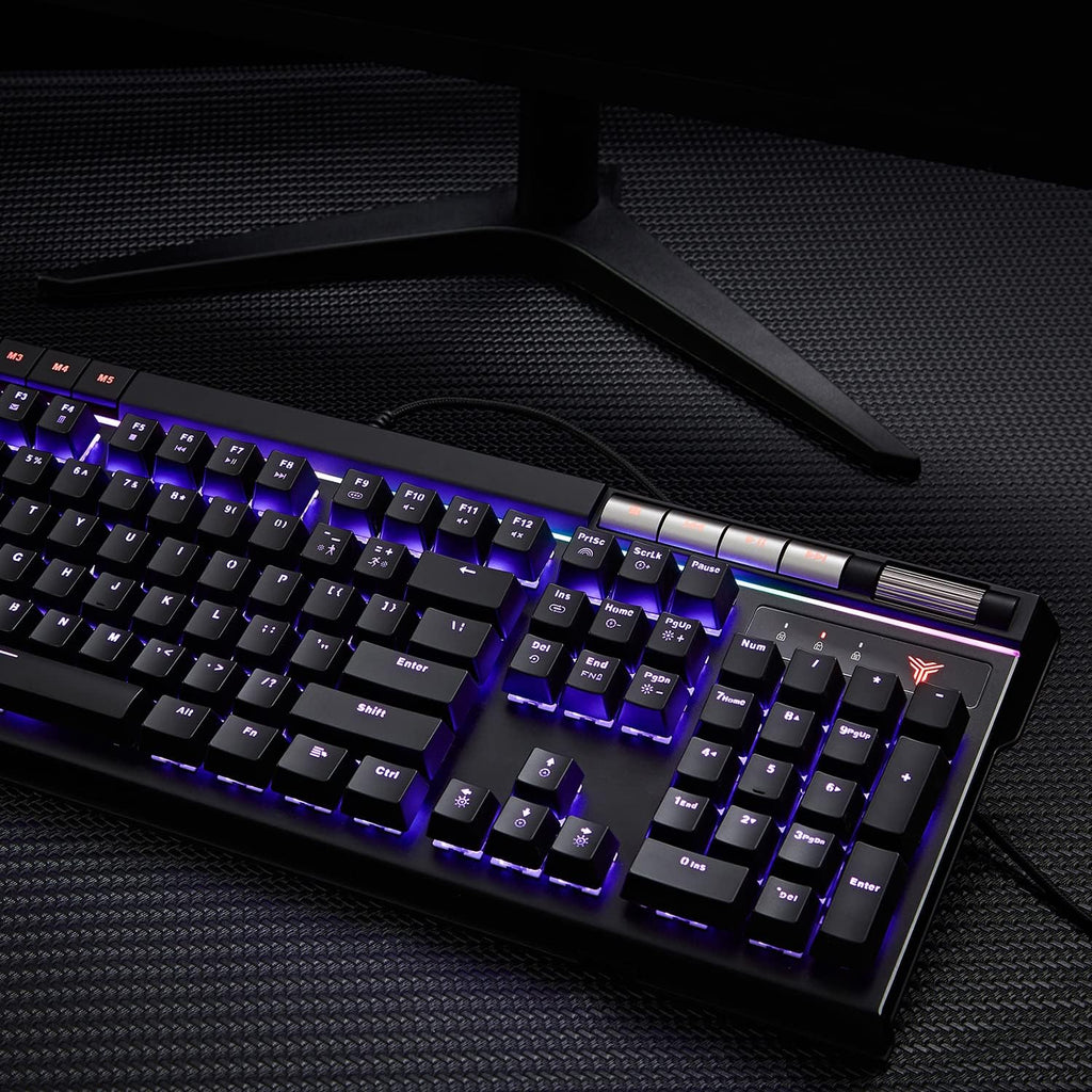 Mechanical Gaming Keyboard Blue Switches RGB Backlight with 2 USB Ports Pack of 2 F738