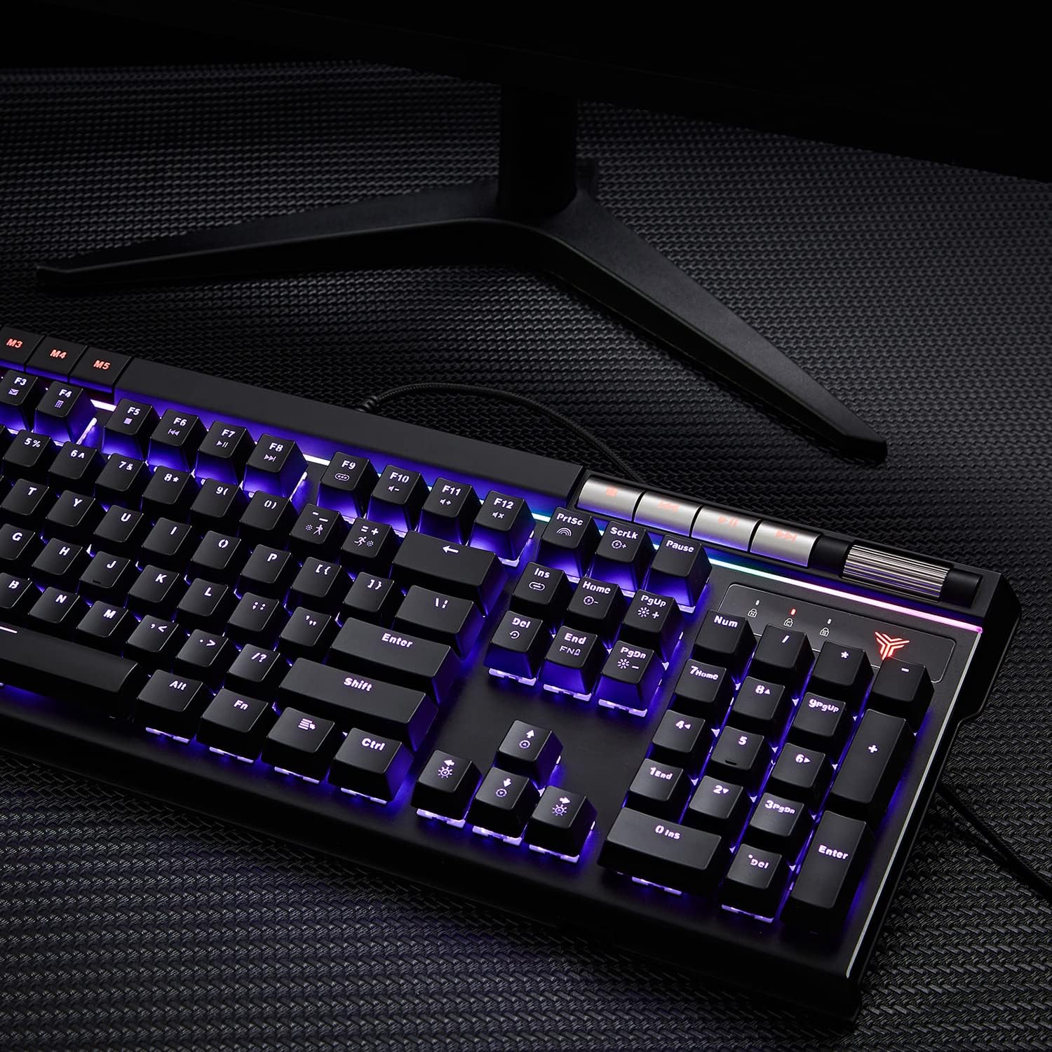 Mechanical Gaming Keyboard Blue Switches RGB Backlight with 2 USB Ports Pack of 2 F738