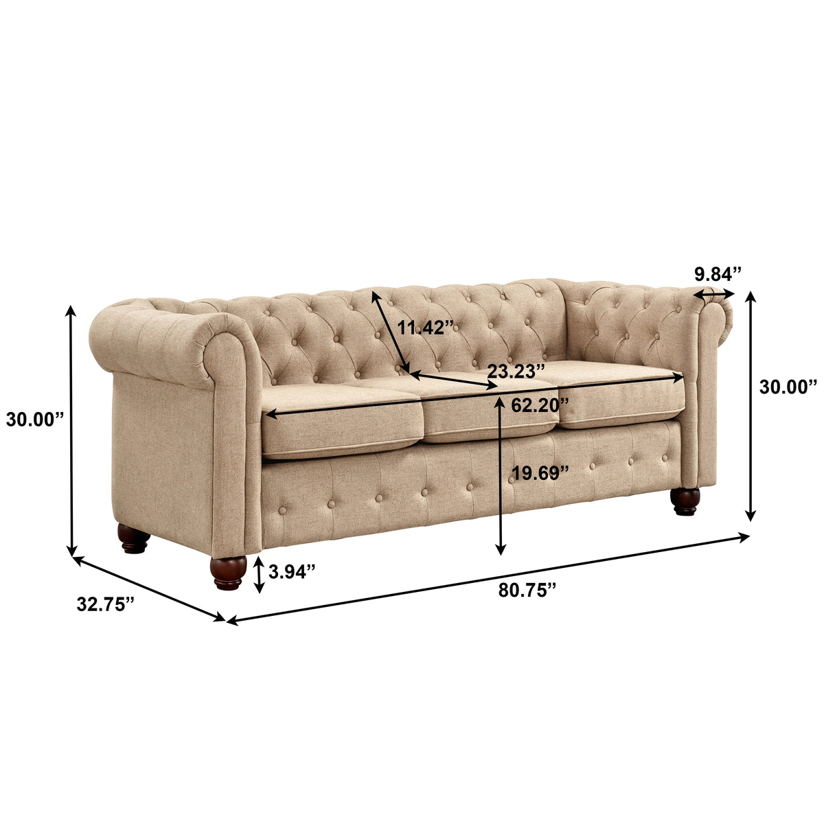 Cream 3pc. Living Room Set O395998