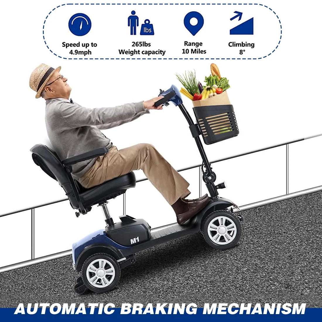 Folding 4 Wheel Mobility Scooter with Head Light J28891