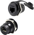 2 Pack RJ45 Shielded Panel Mount Coupler, CAT6A Female to Female Bulkhead Adapter L892