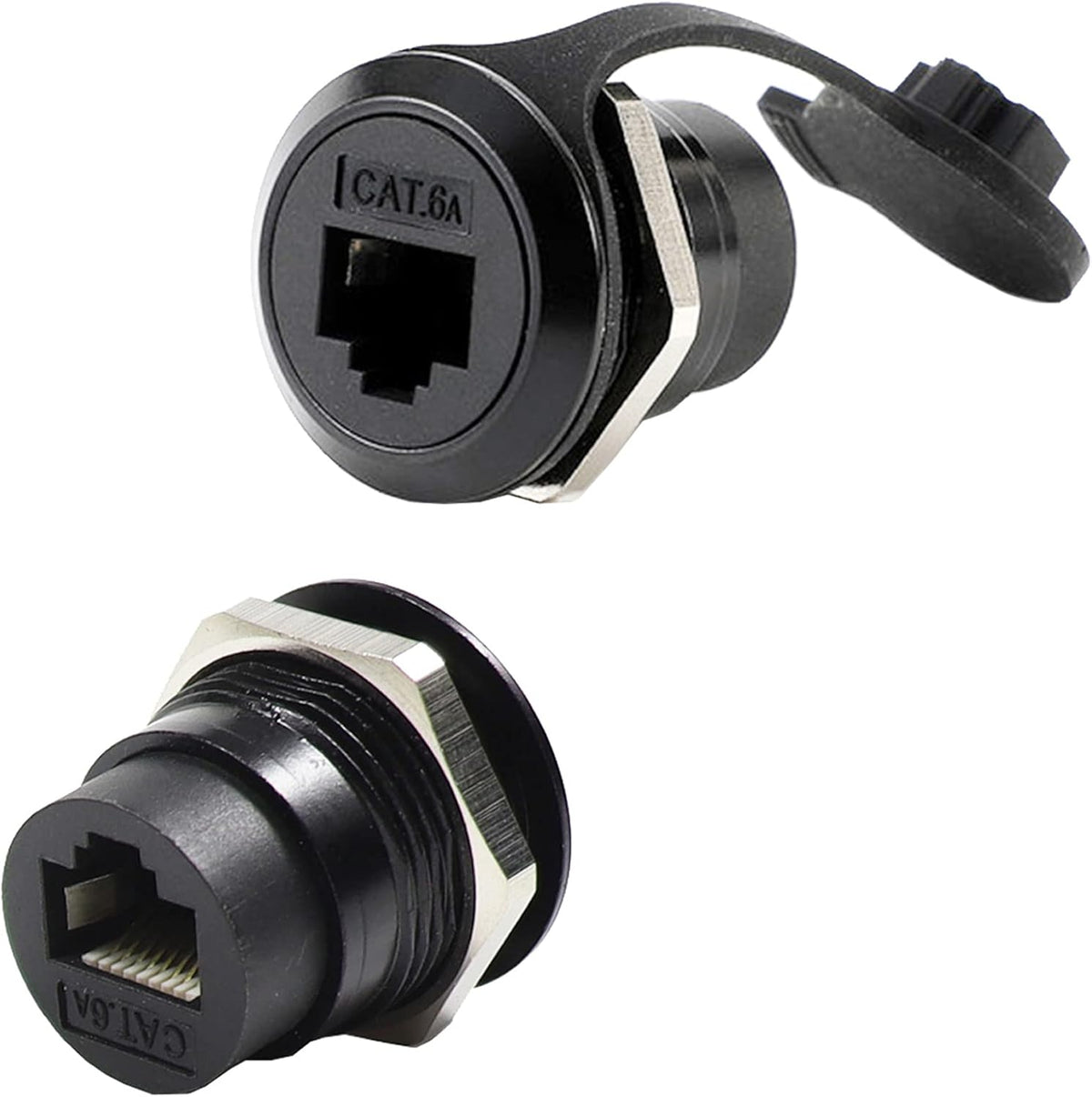 2 Pack RJ45 Shielded Panel Mount Coupler, CAT6A Female to Female Bulkhead Adapter L892