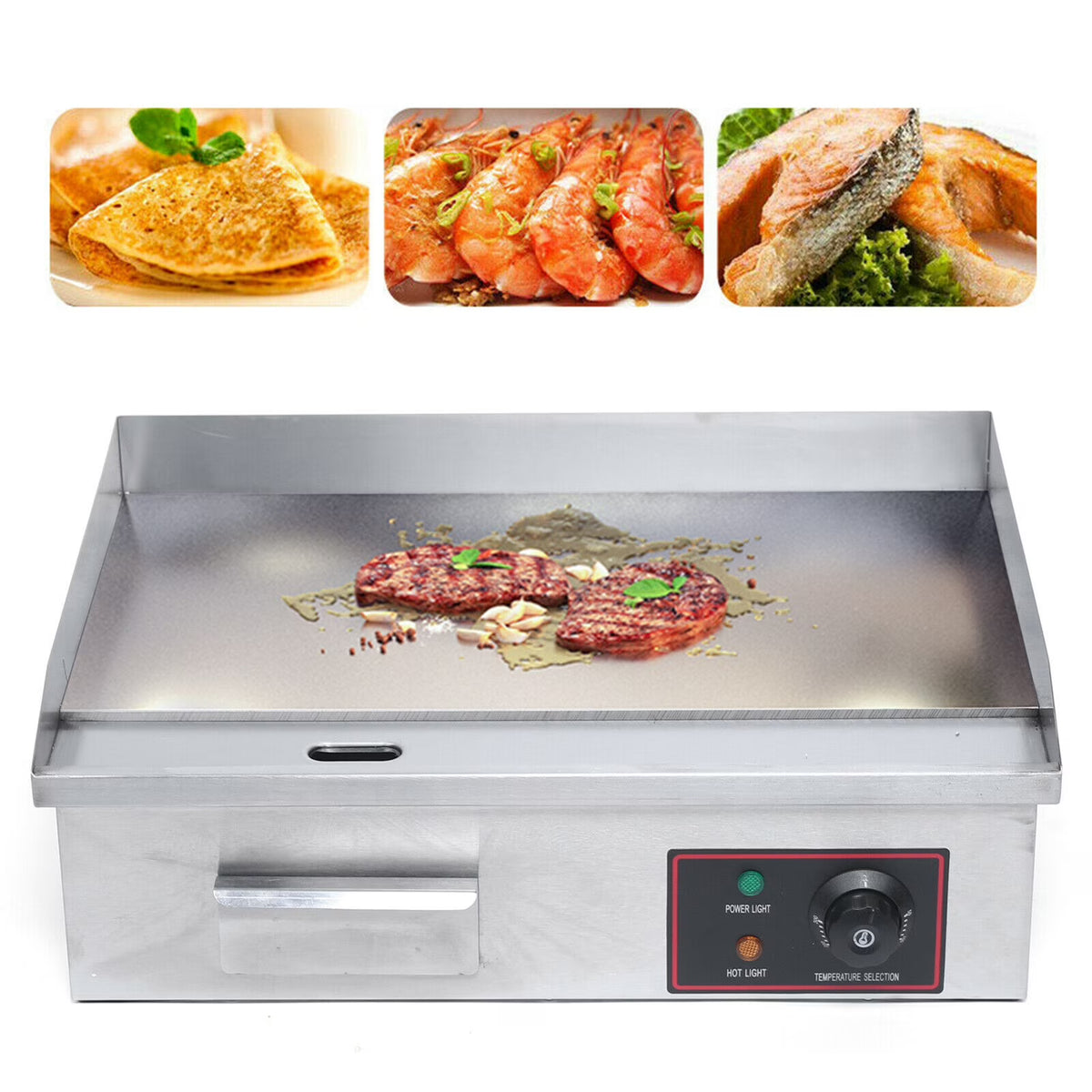 1600W Commercial Electric Griddle Stainless Steel Table Stove G187