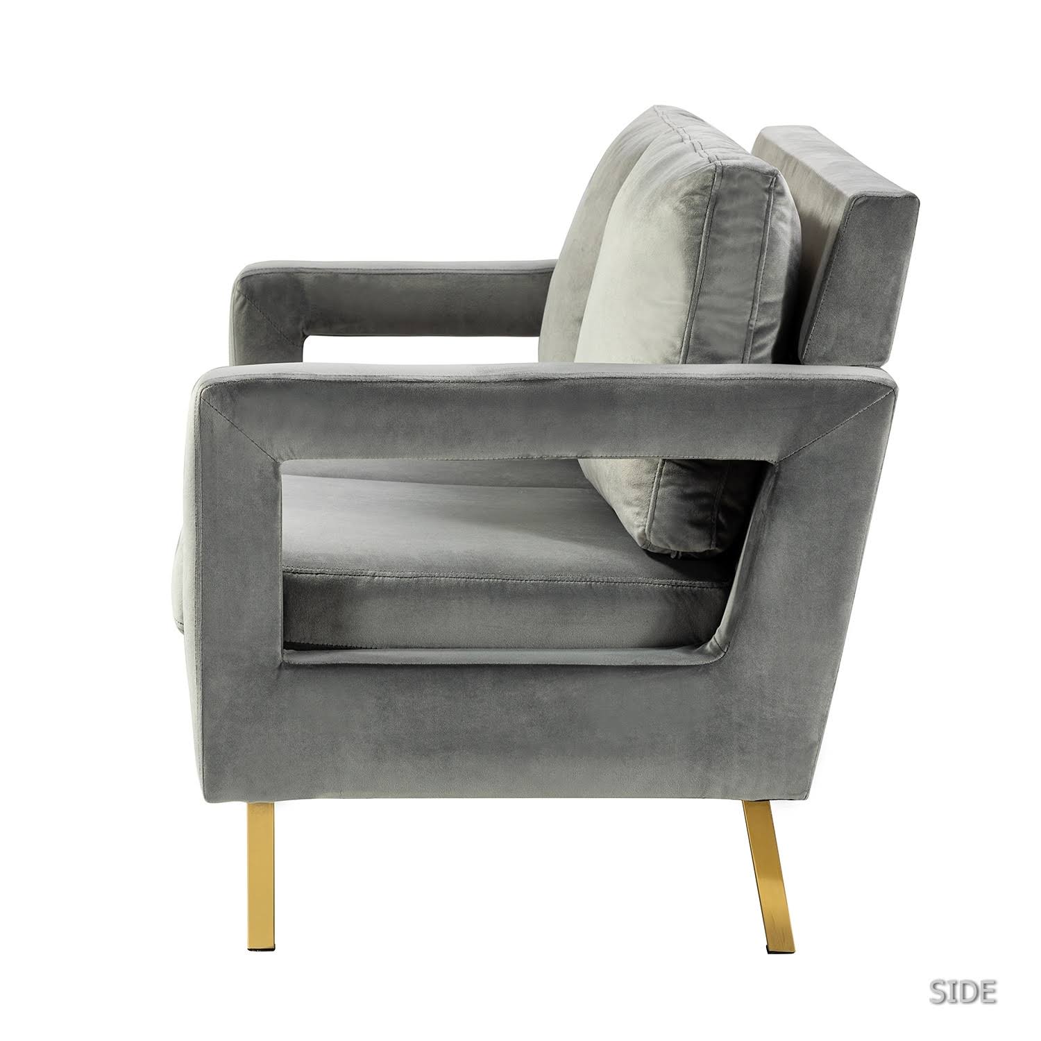 Black Loveseat with Gold Metal Legs D8607