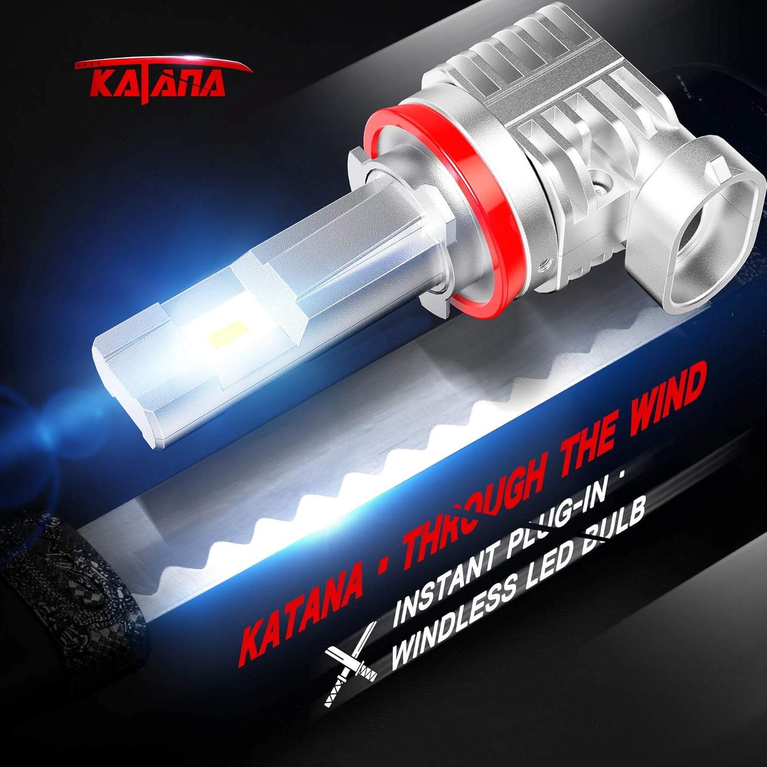 9005 LED Headlights Bulbs Combo, 24000LM Wireless H8 HB3 High Low Beam Conversion Kit, 6500K Xenon White, Pack of 2 Z340395