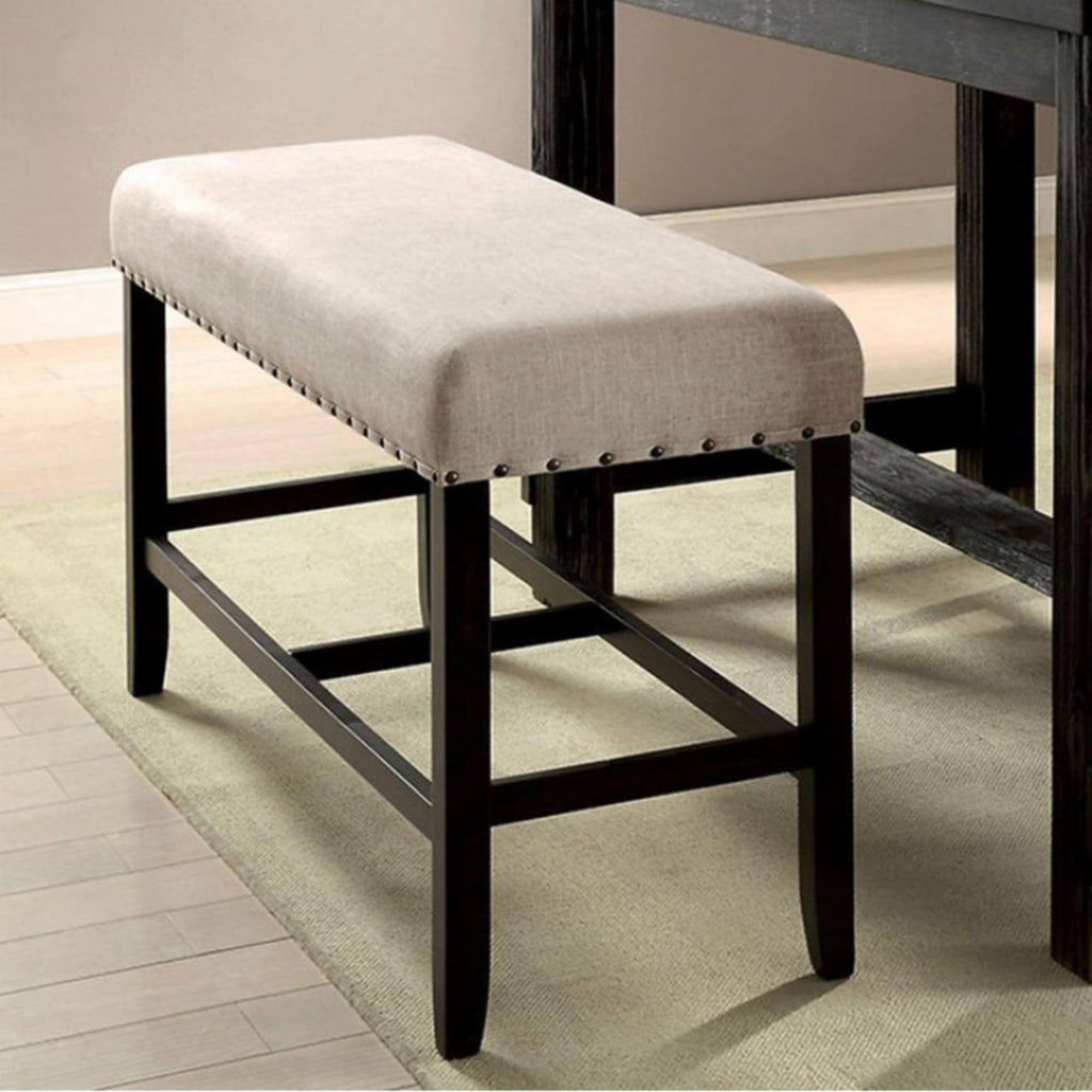 Antique Black Finish Counter Ht. Bench L9701