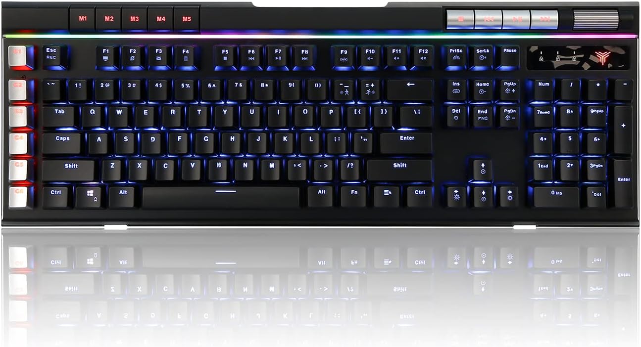 Mechanical Gaming Keyboard Blue Switches RGB Backlight with 2 USB Ports Pack of 2 F738
