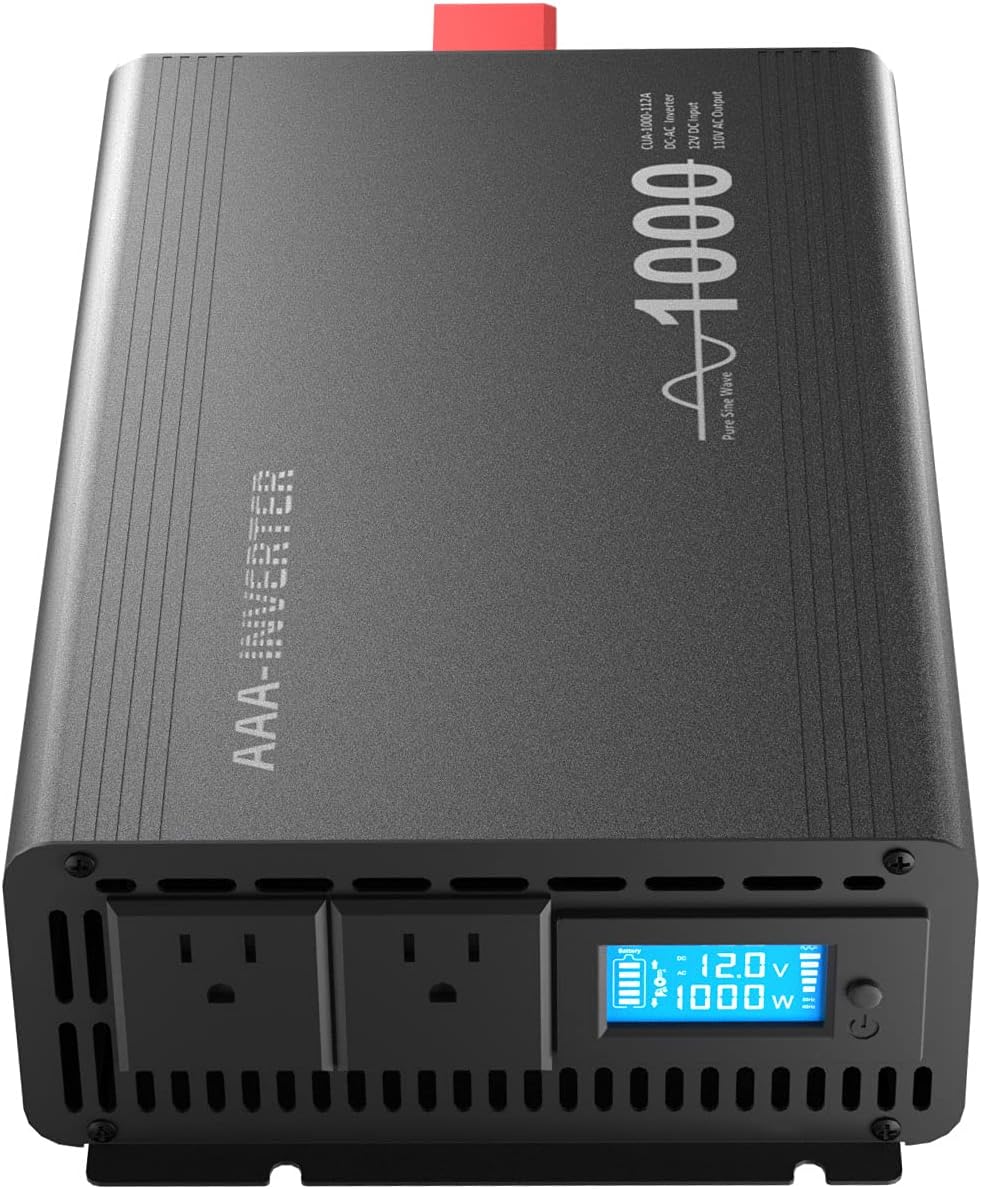 Pure Sine Wave Inverter 1000 Watts 24V to 110V Black C92916